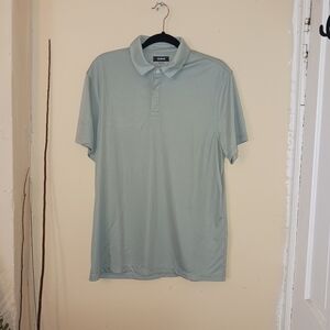 Alfani men's Rayon Blend light green polo Popover shirt size large